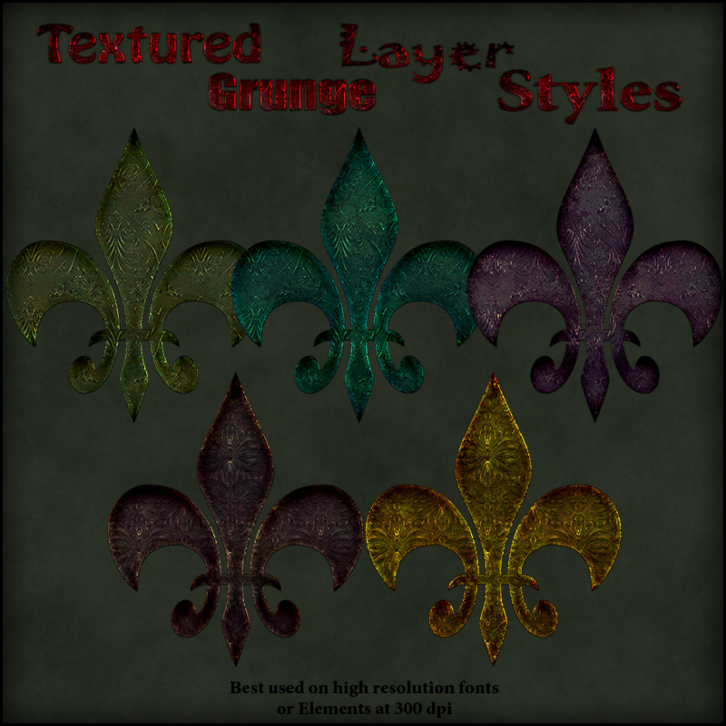 Textured Grunge Layer Styles by N/A