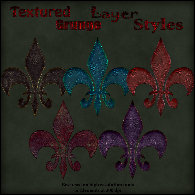 Textured Grunge Layer Styles by N/A