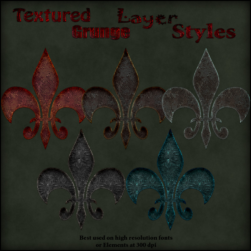 Textured Grunge Layer Styles by N/A