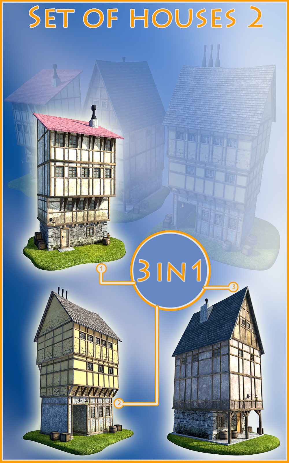 Set of houses 2 by N/A