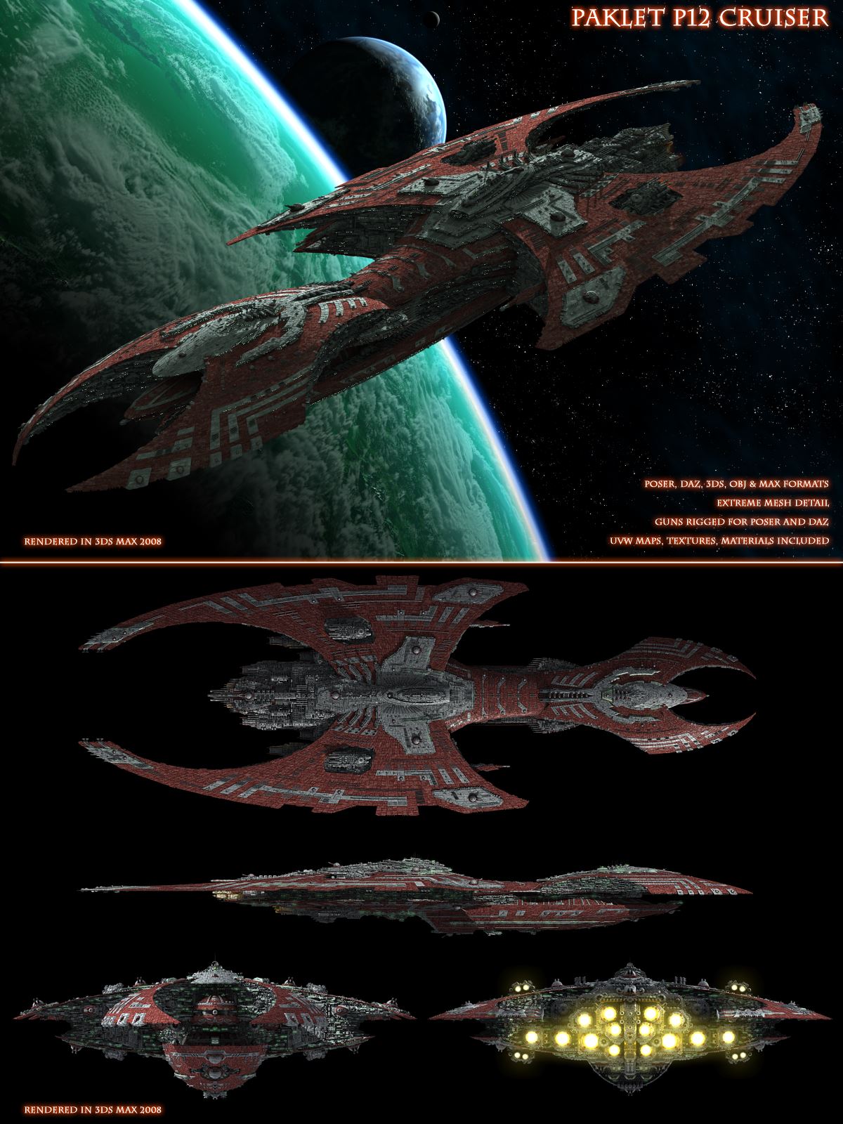 Paklet P12 Cruiser: Poser,DAZ,OBJ,3DS,MAX by N/A