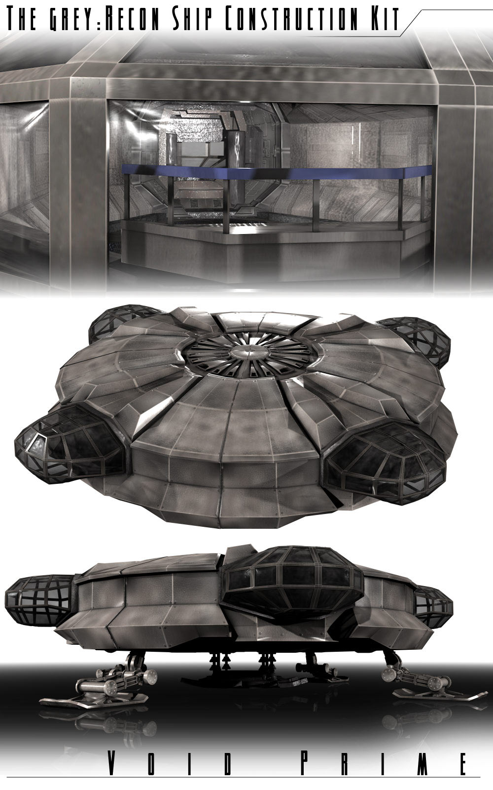 Void Prime: Grey Alien Recon Ship Construction Kit by N/A