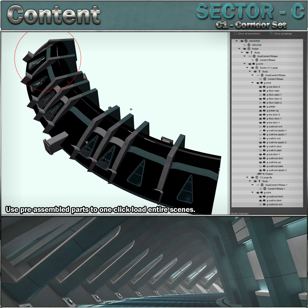 Ship Elements C1: Corridor Set by N/A