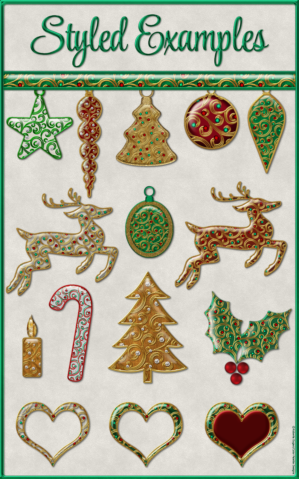 Jeweled Holiday Swirls Layer Styles by N/A