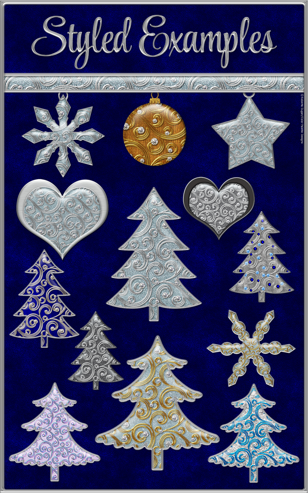 Jeweled Holiday Swirls Layer Styles by N/A