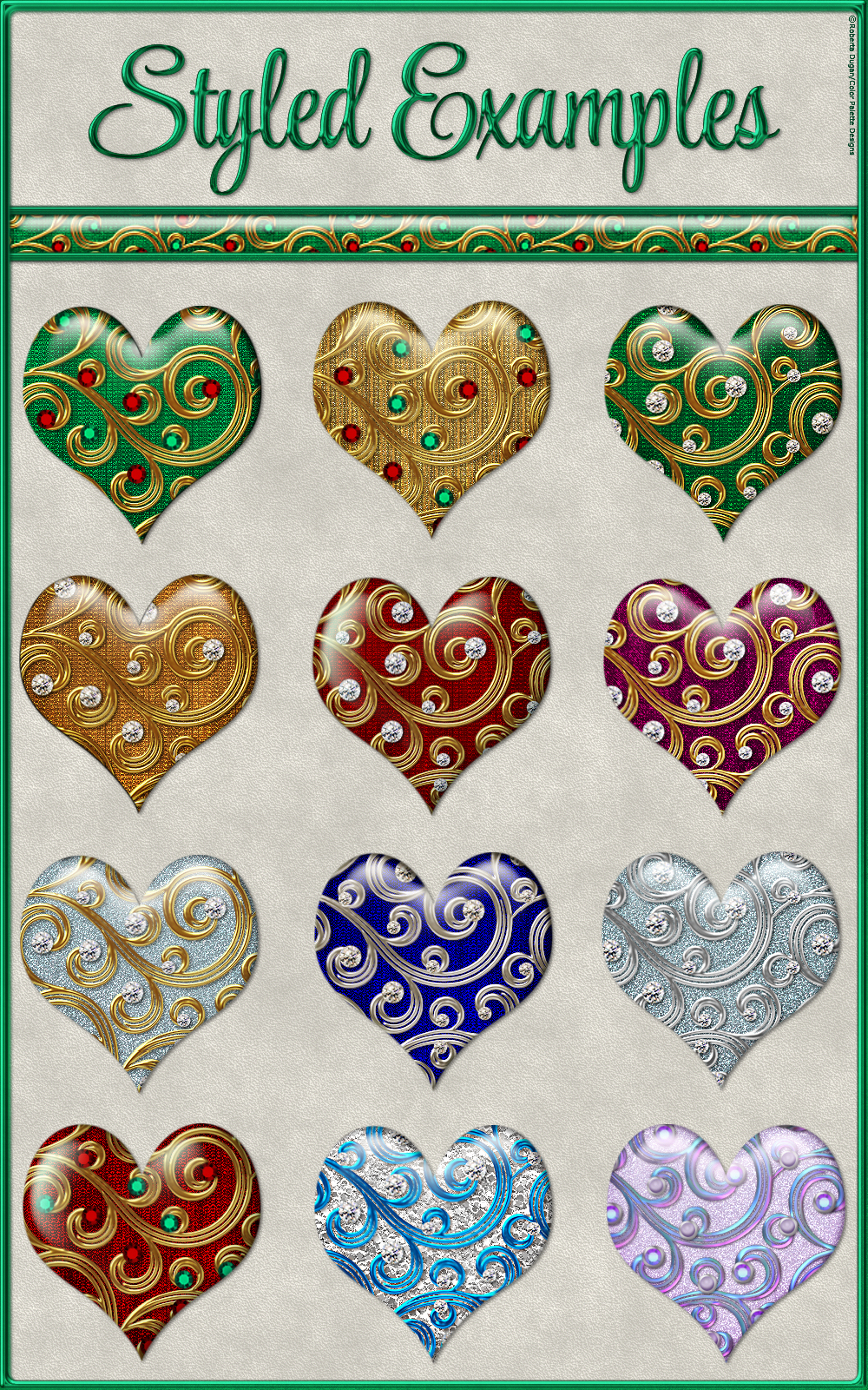 Jeweled Holiday Swirls Layer Styles by N/A