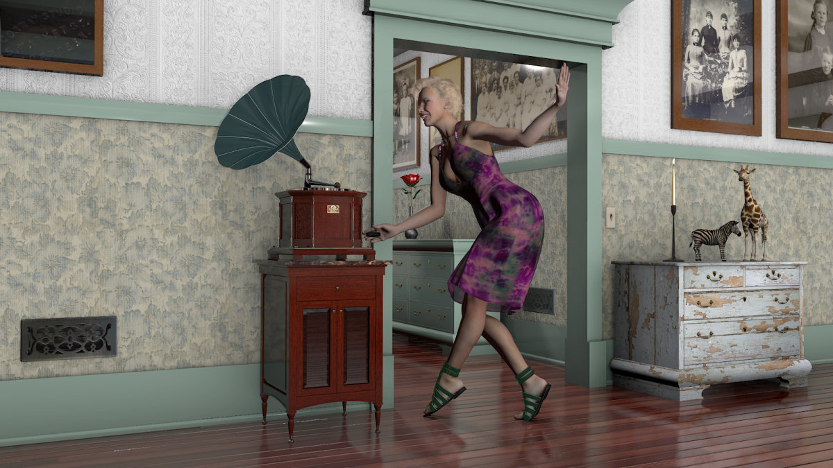 Country Home Victrola and Cabinet by N/A