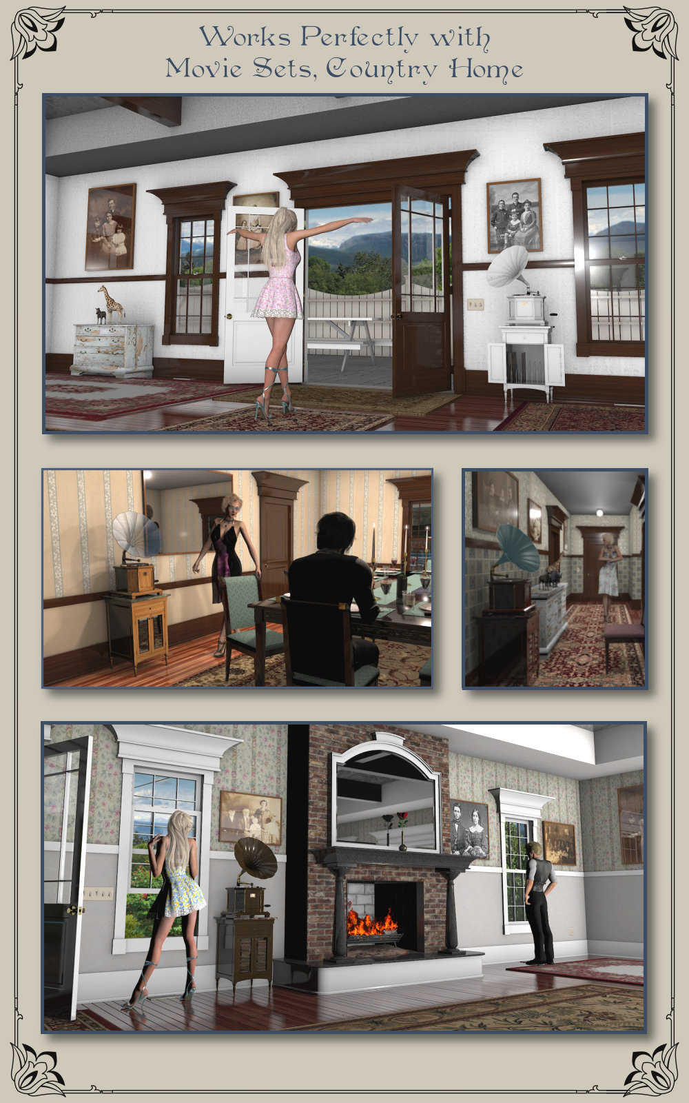 Country Home Victrola and Cabinet by N/A