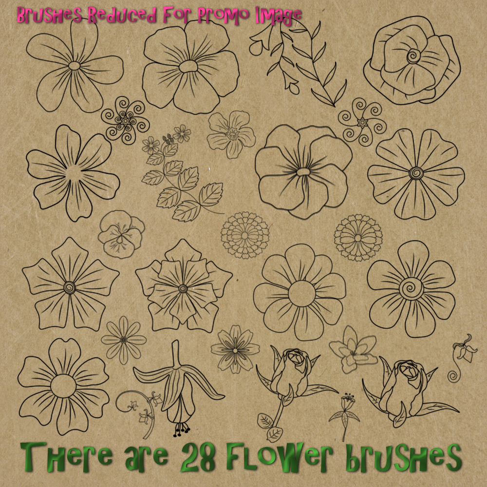 FB Flowers N Foliage Photoshop CC Brushes by N/A