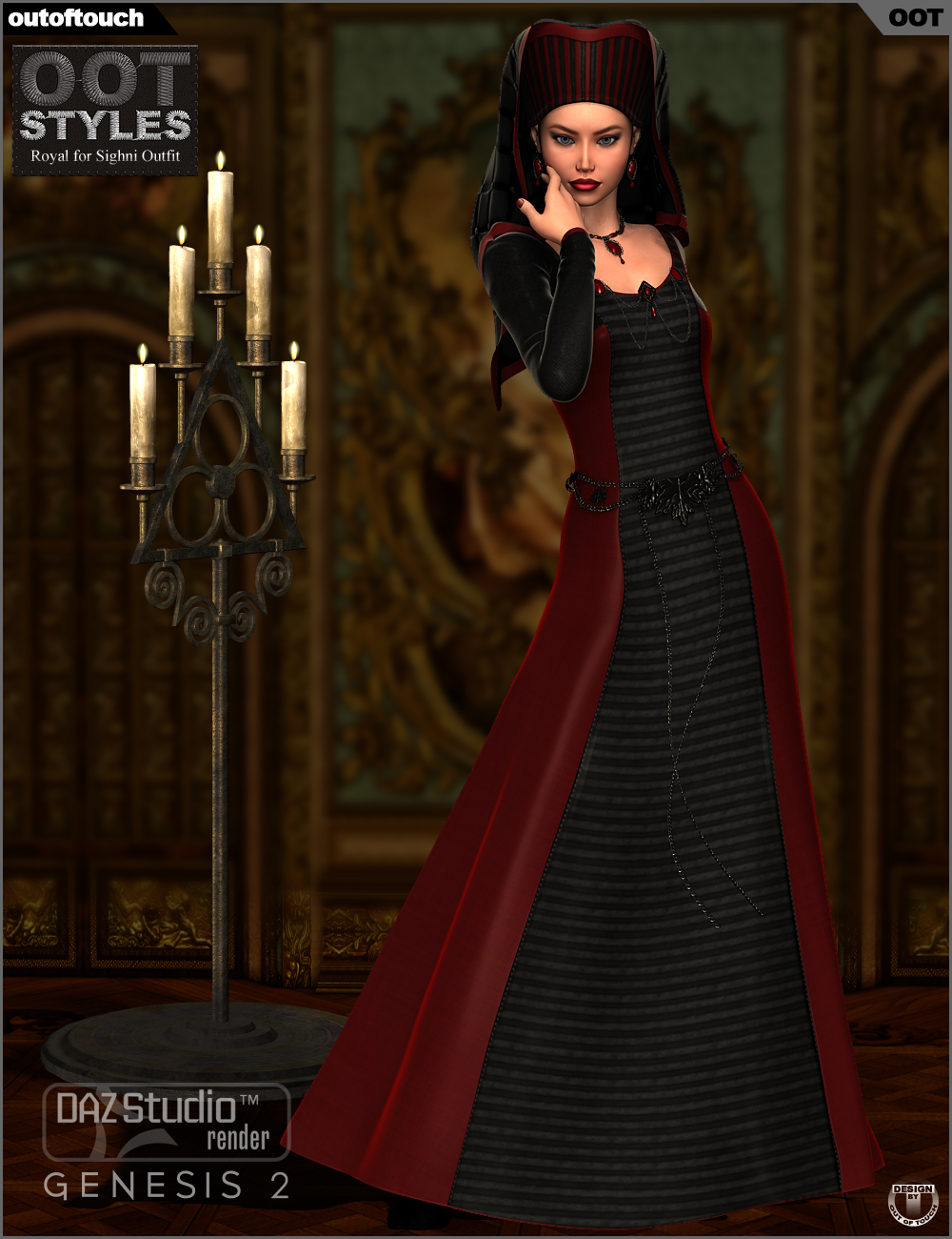 OOT Styles for Sighni Outfit & Medieval Fantasy Accessories for Genesis 2 Female by N/A