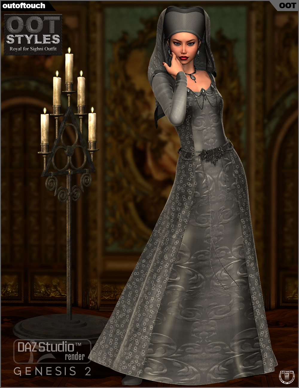 OOT Styles for Sighni Outfit & Medieval Fantasy Accessories for Genesis 2 Female by N/A