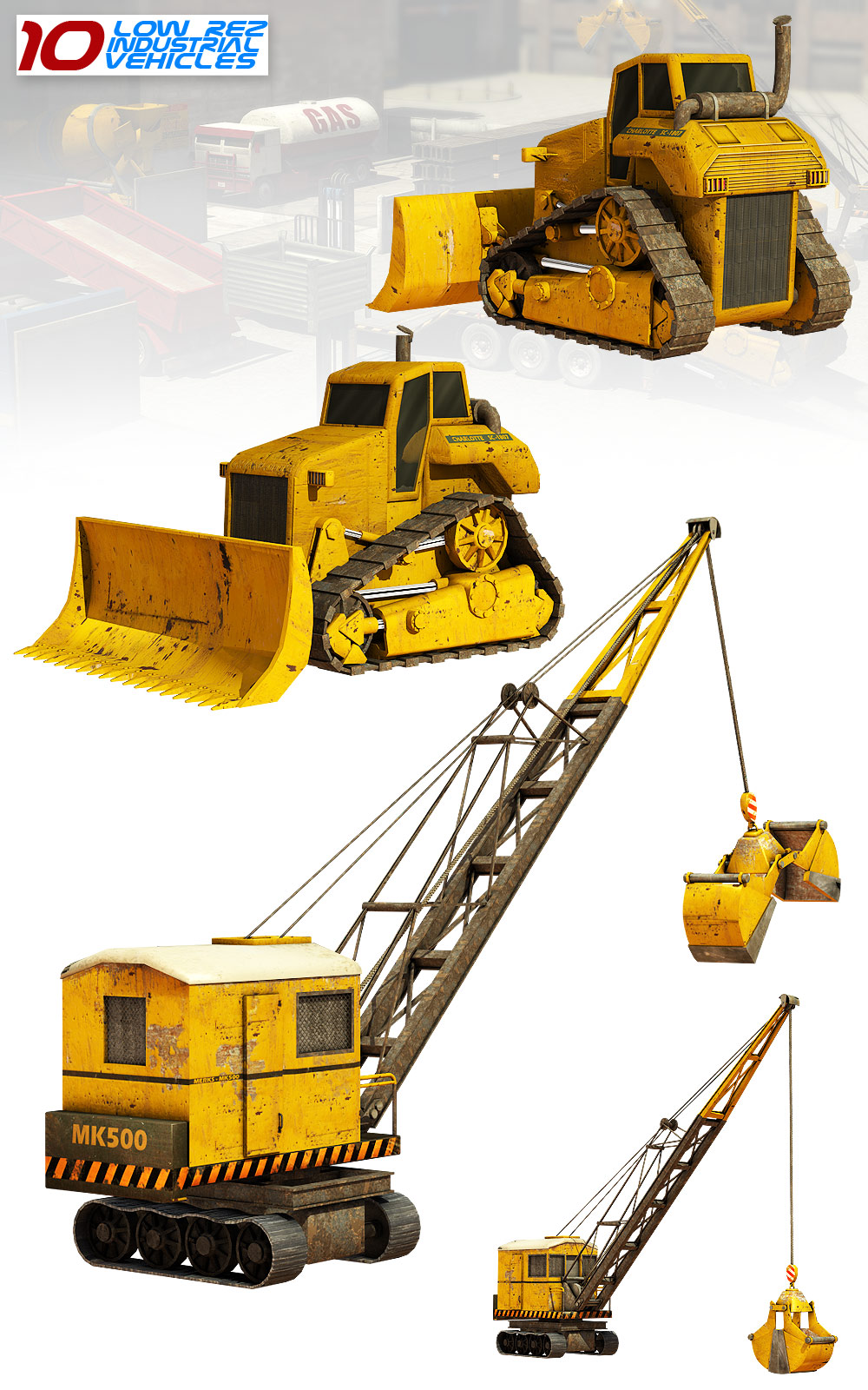 10 Low Rez Industrial Vehicles by N/A