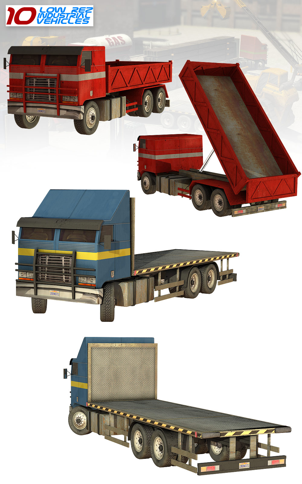 10 Low Rez Industrial Vehicles by N/A