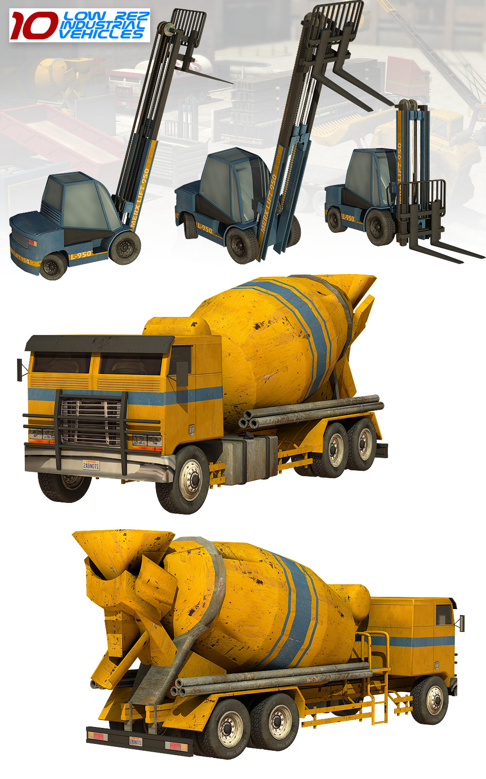 10 Low Rez Industrial Vehicles by N/A