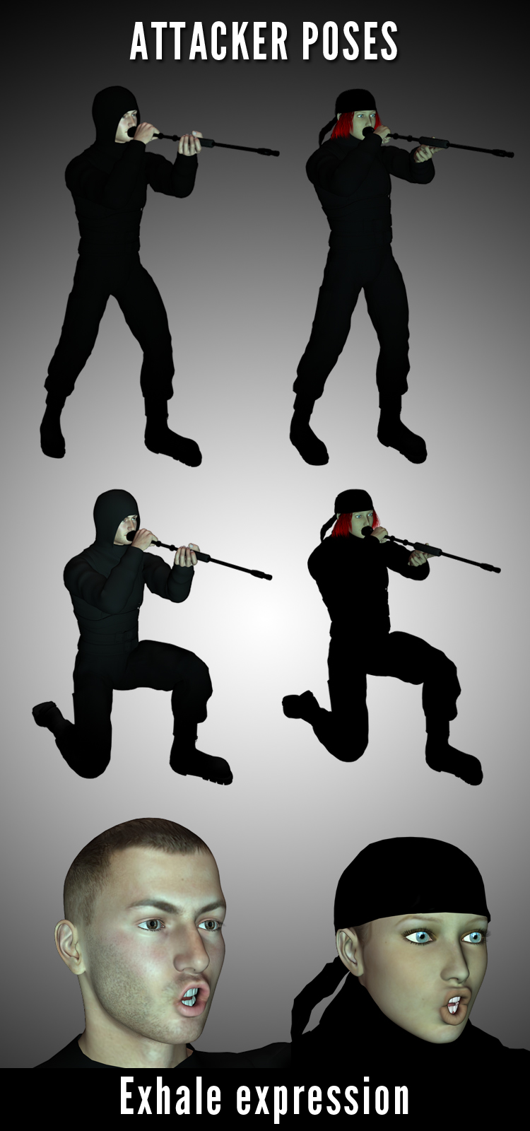 Silent Kill: Blowgun Poses by N/A