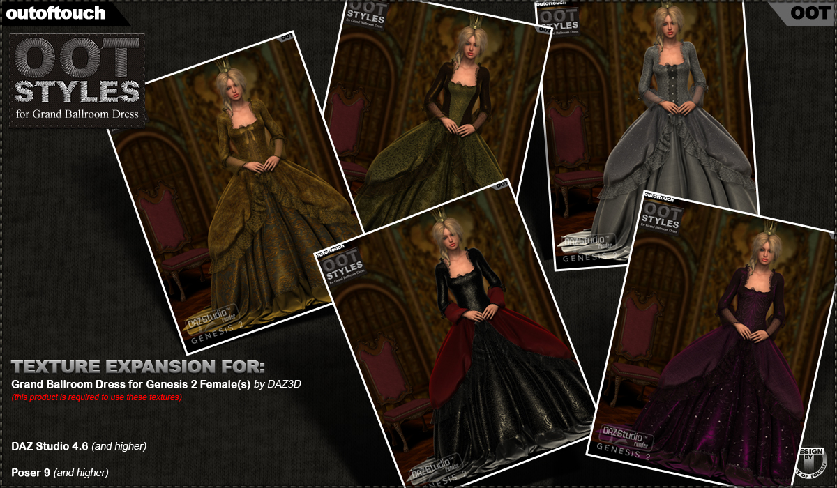 Royal Styles for Grand Ballroom Dress for Genesis 2 Female(s) by N/A