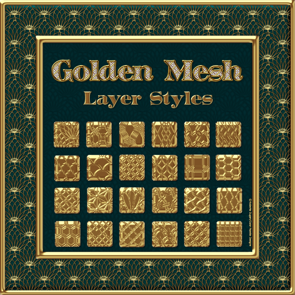 Golden Mesh Layer Styles by N/A