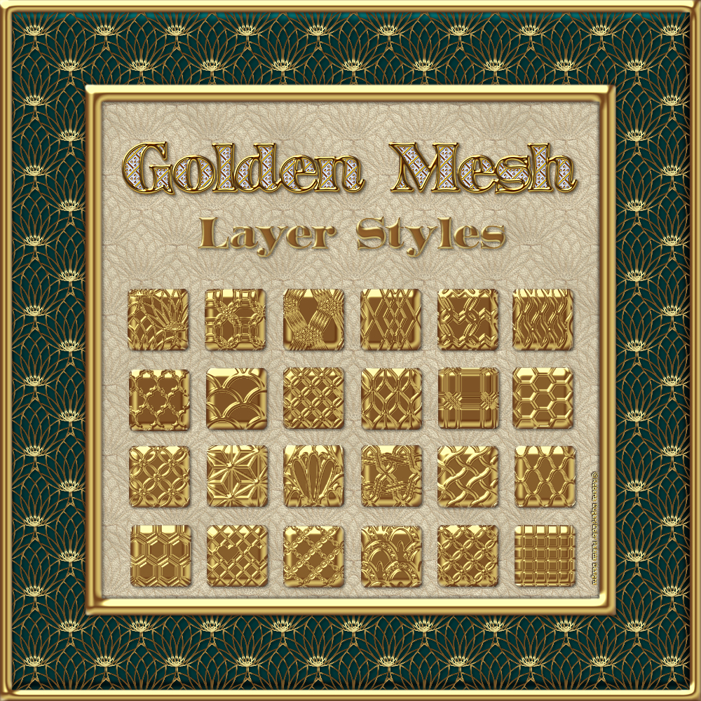 Golden Mesh Layer Styles by N/A