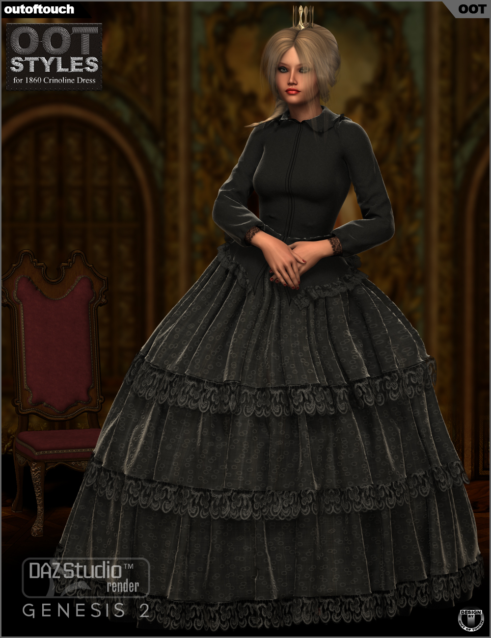 ROYAL STYLES for 1860 Crinoline Dress for Genesis 2 Female(s) by N/A