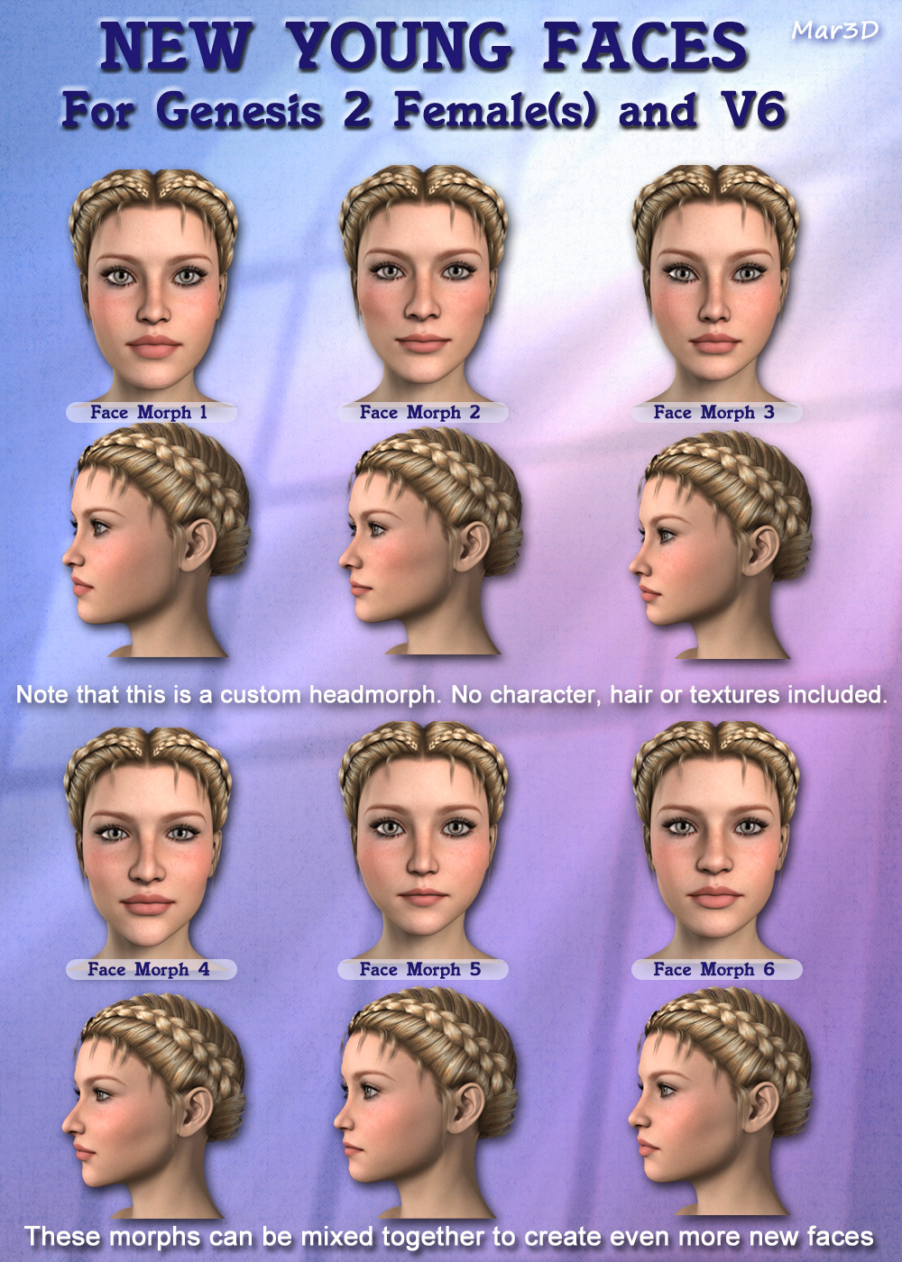 New Young Faces for G2F & V6  Custom Head Morphs by N/A