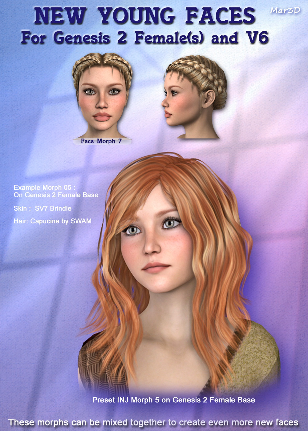 New Young Faces for G2F & V6  Custom Head Morphs by N/A