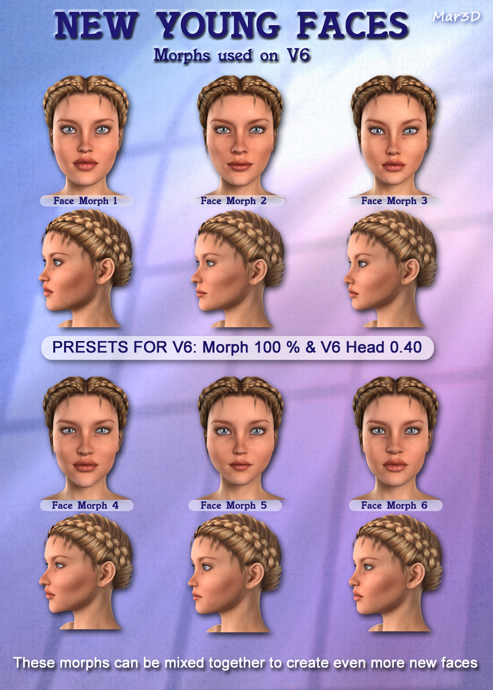 New Young Faces for G2F & V6  Custom Head Morphs by N/A