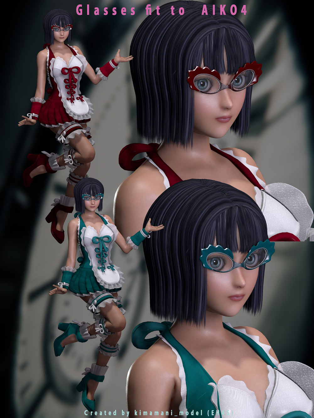 Cafe_Maid_GLASSES for V4 & A4 by N/A