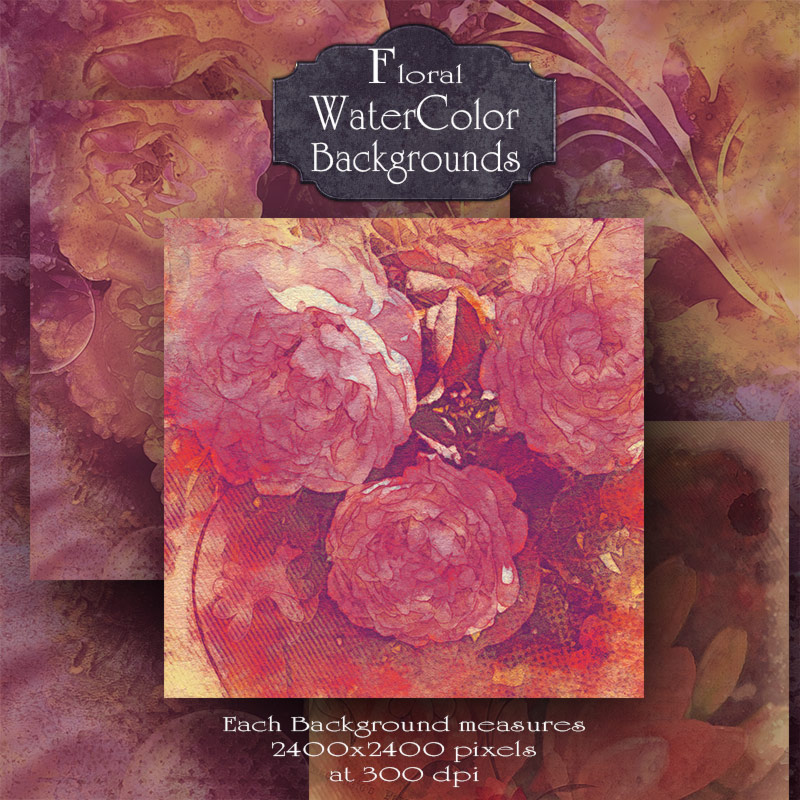 Floral Watercolor Backgrounds by N/A