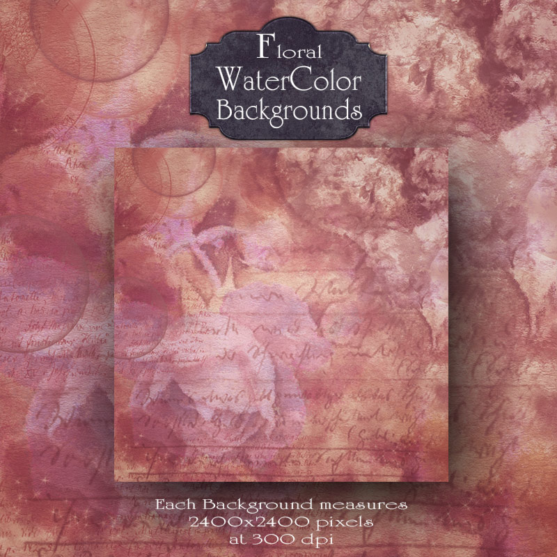 Floral Watercolor Backgrounds by N/A