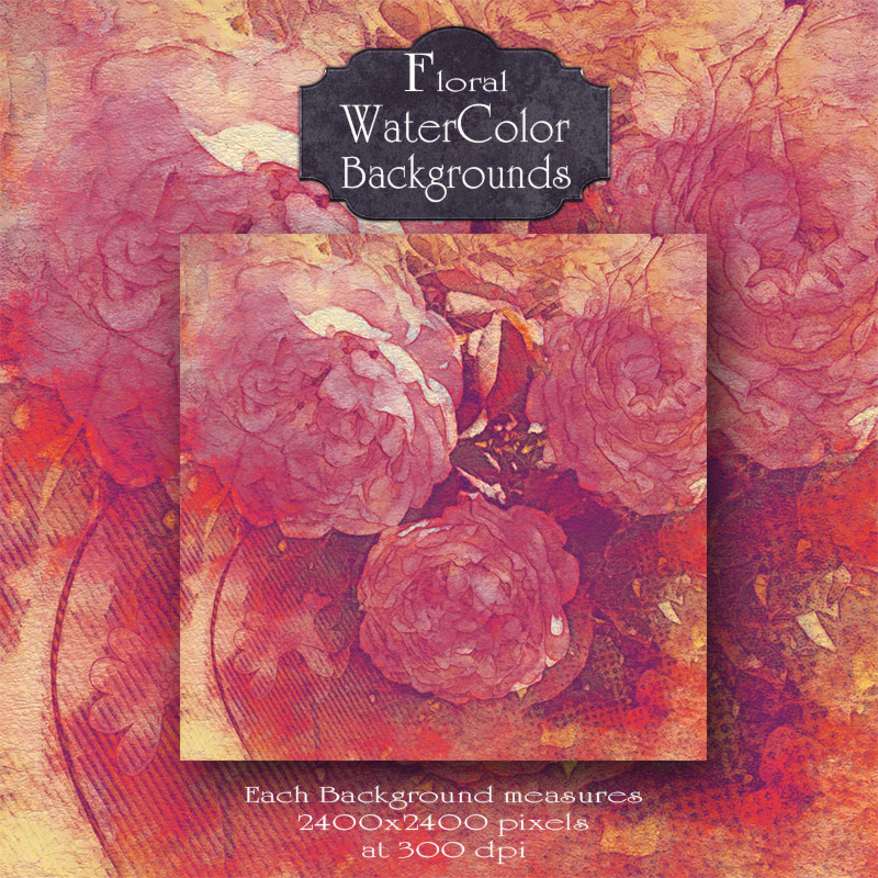 Floral Watercolor Backgrounds by N/A