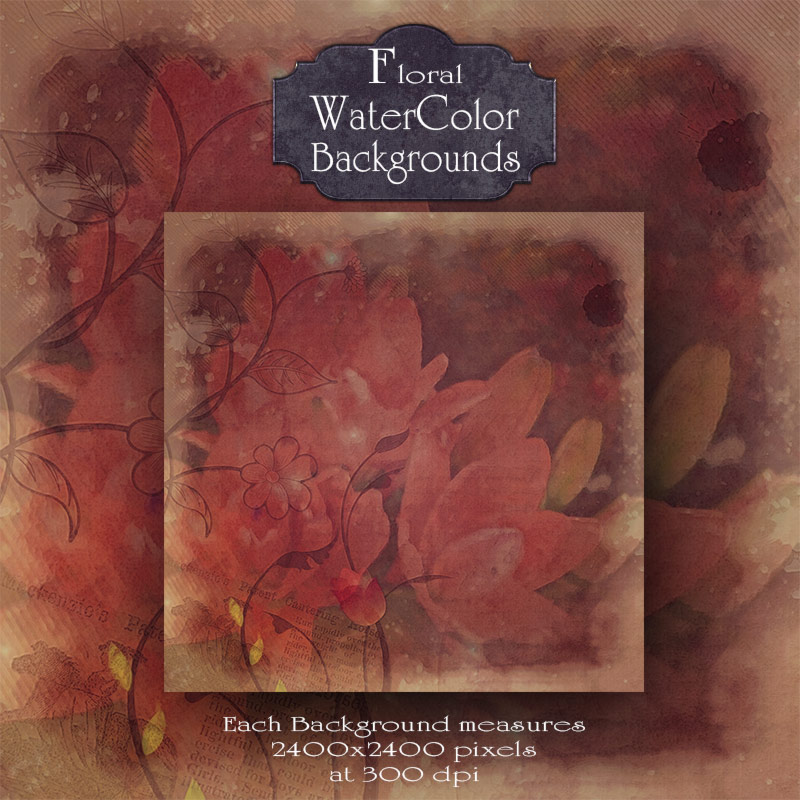 Floral Watercolor Backgrounds by N/A