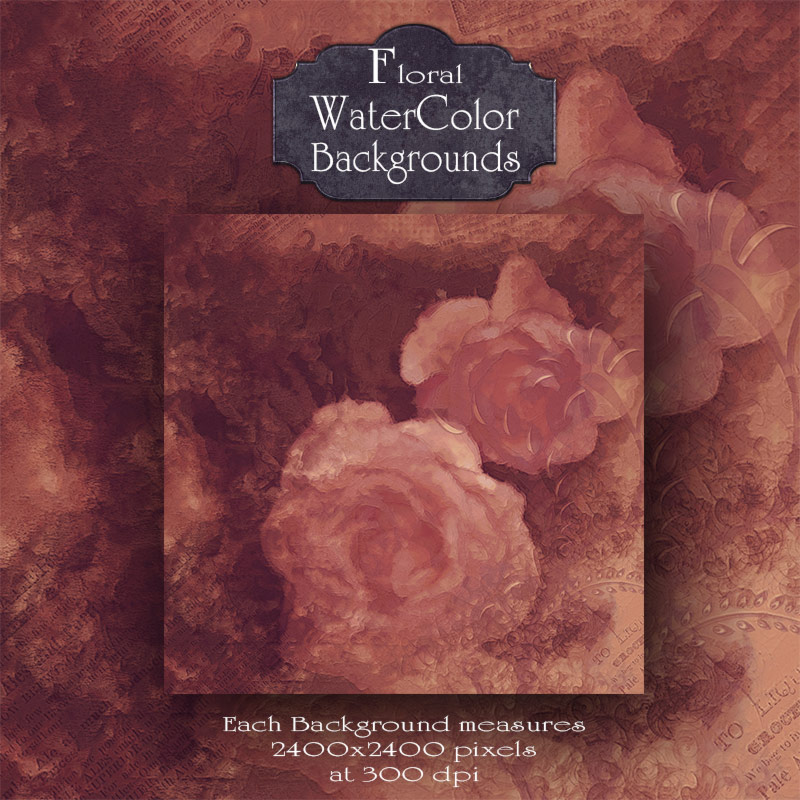 Floral Watercolor Backgrounds by N/A