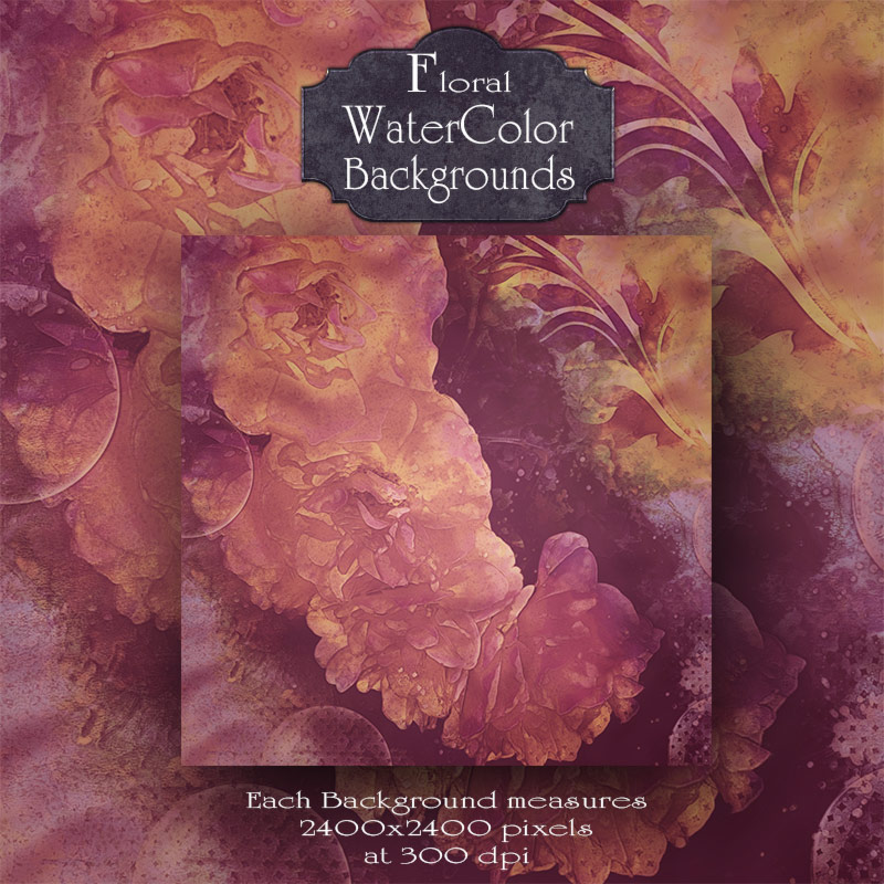 Floral Watercolor Backgrounds by N/A