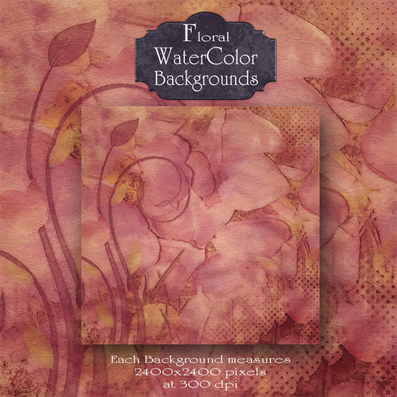 Floral Watercolor Backgrounds by N/A
