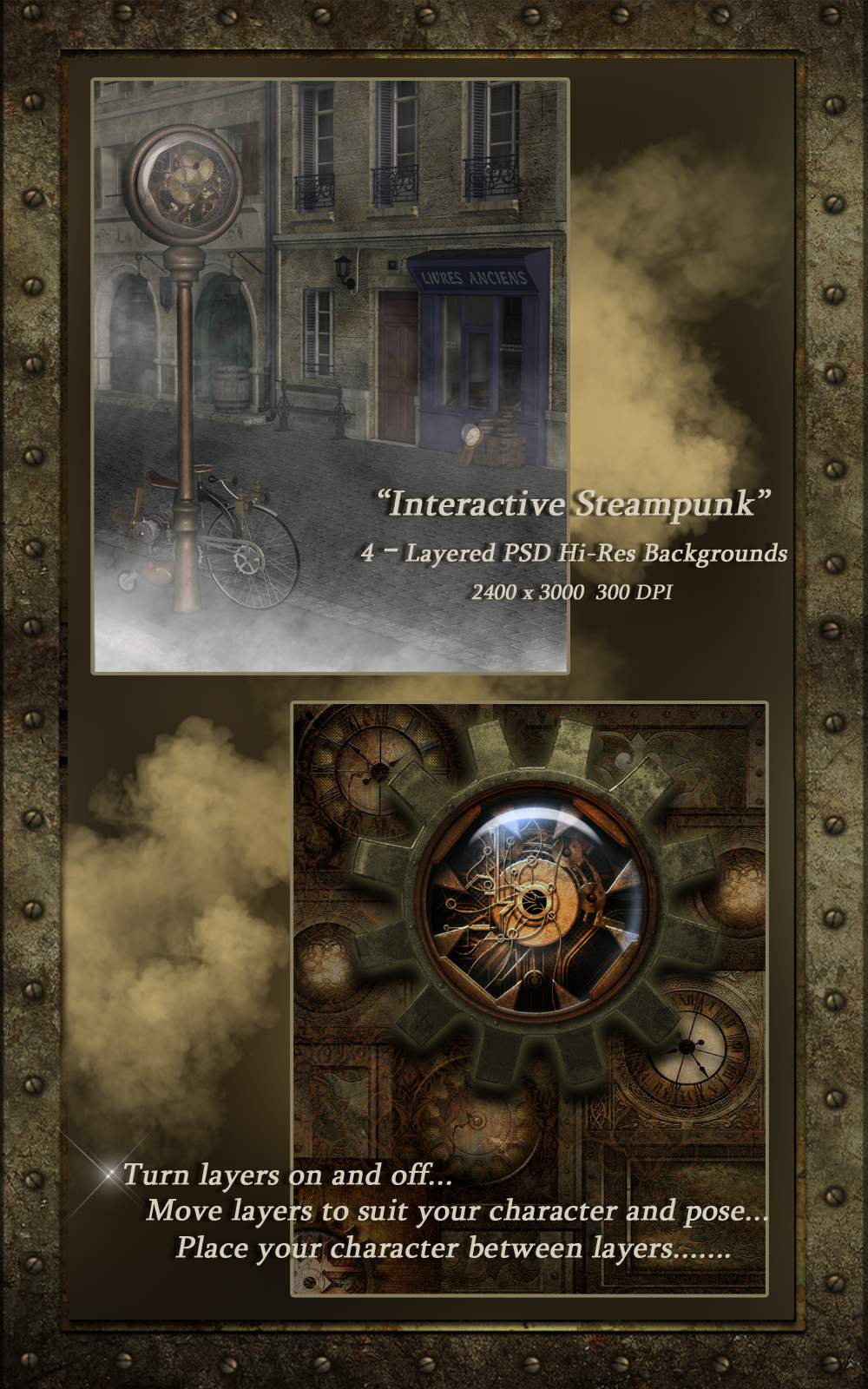 Interactive Steampunk Backgrounds by N/A