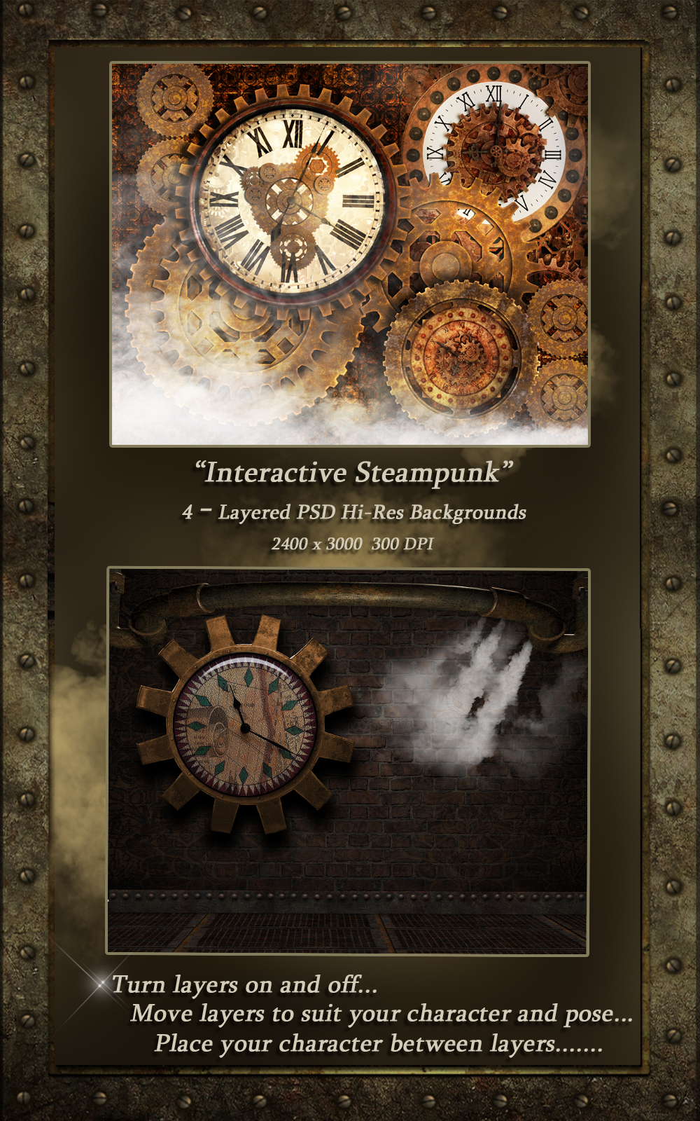 Interactive Steampunk Backgrounds by N/A