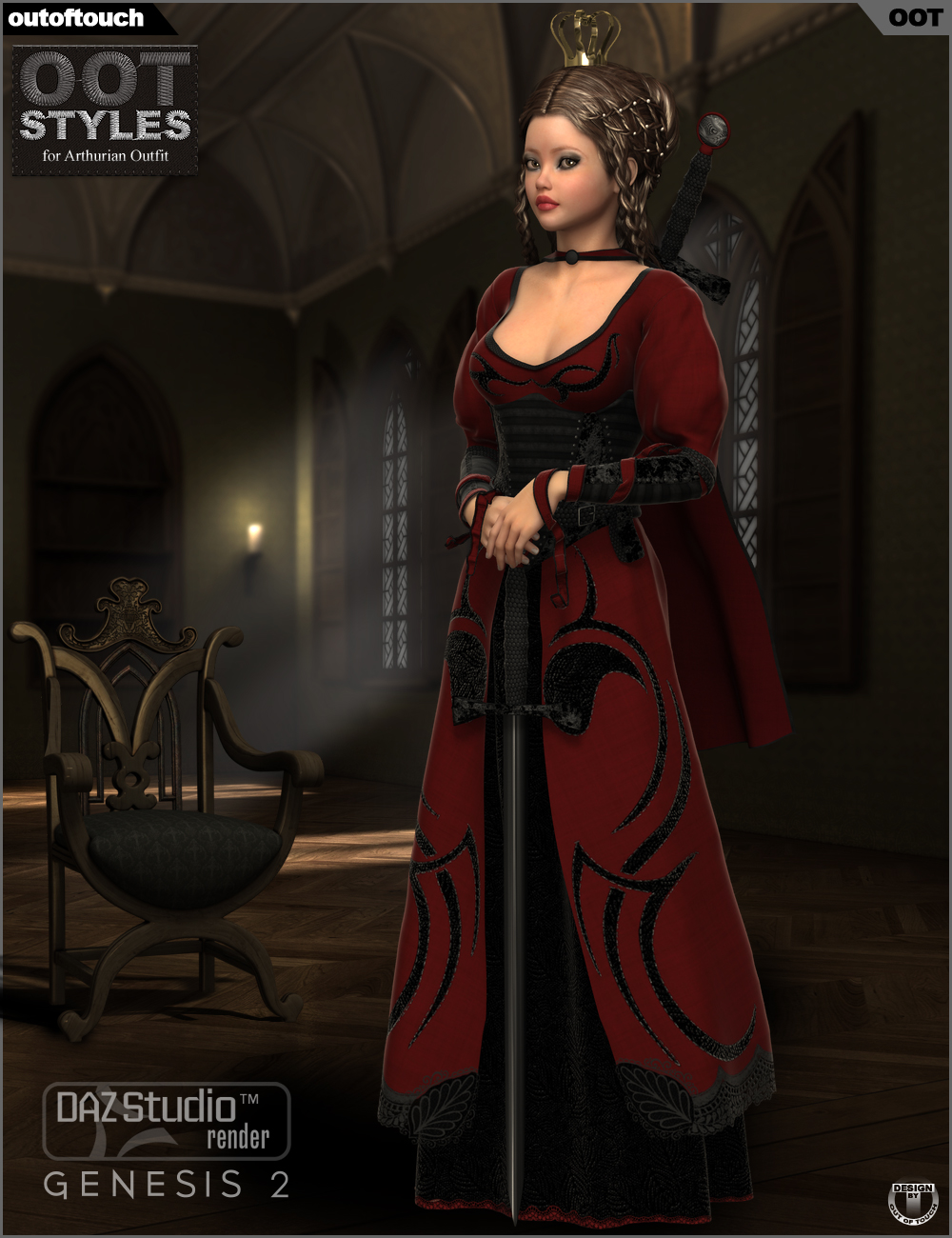 ROYAL STYLES for Arthurian Outfit for Genesis 2 Female(s) by N/A