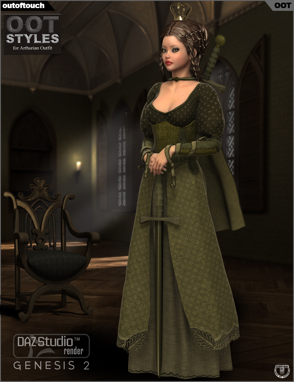 ROYAL STYLES for Arthurian Outfit for Genesis 2 Female(s) by N/A