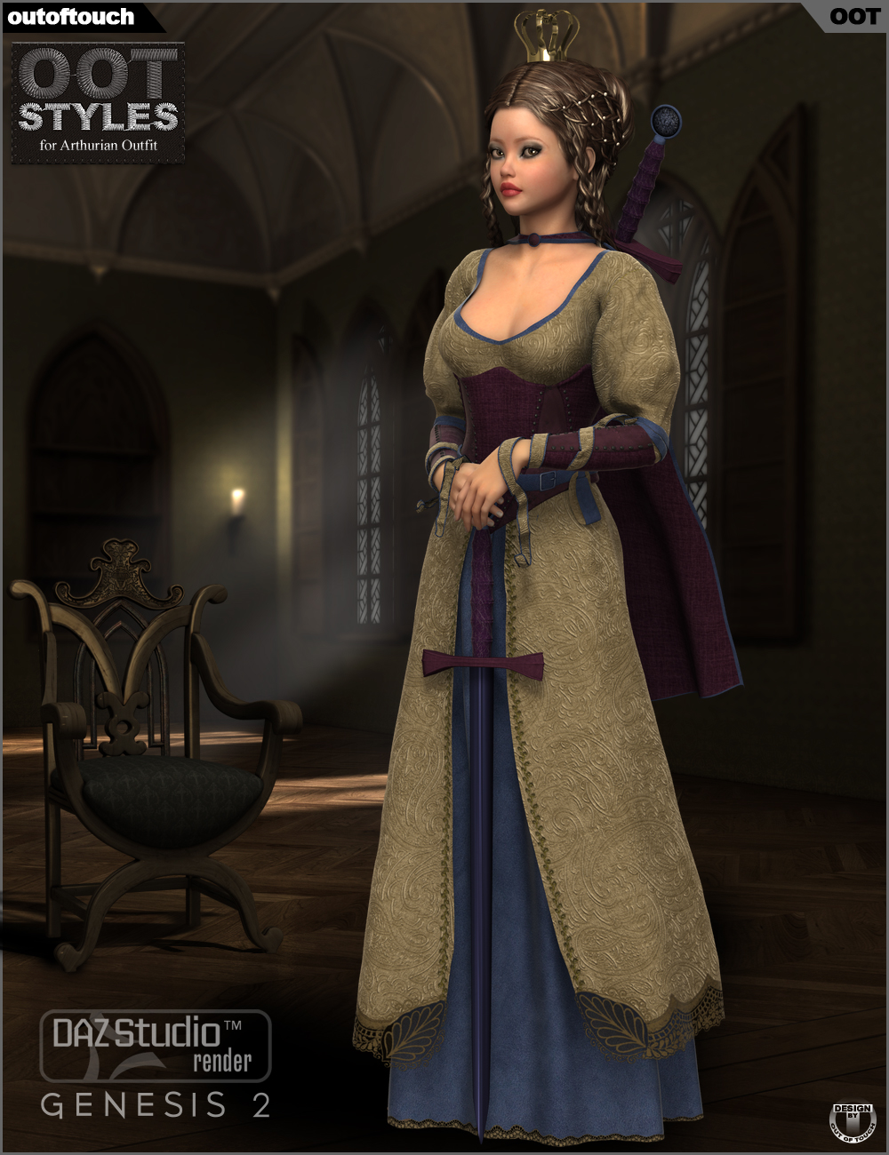 ROYAL STYLES for Arthurian Outfit for Genesis 2 Female(s) by N/A