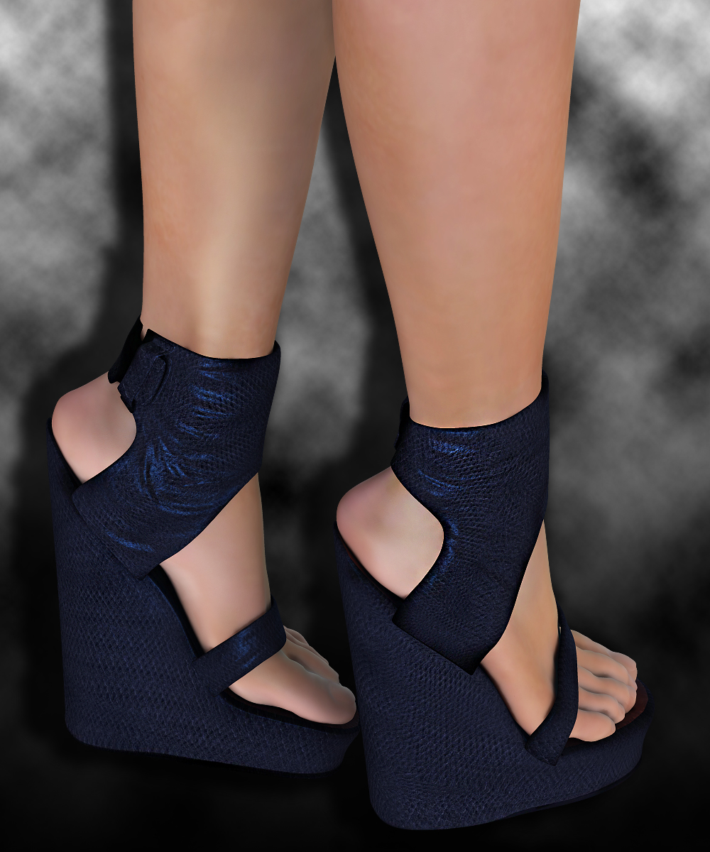 S1M Scarlet: Footwear - Ankle Cuff Platform Wedge by N/A