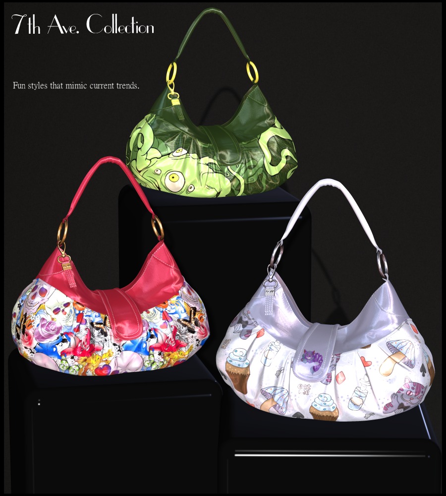 7th Ave: Pleated Hobo Bag by N/A
