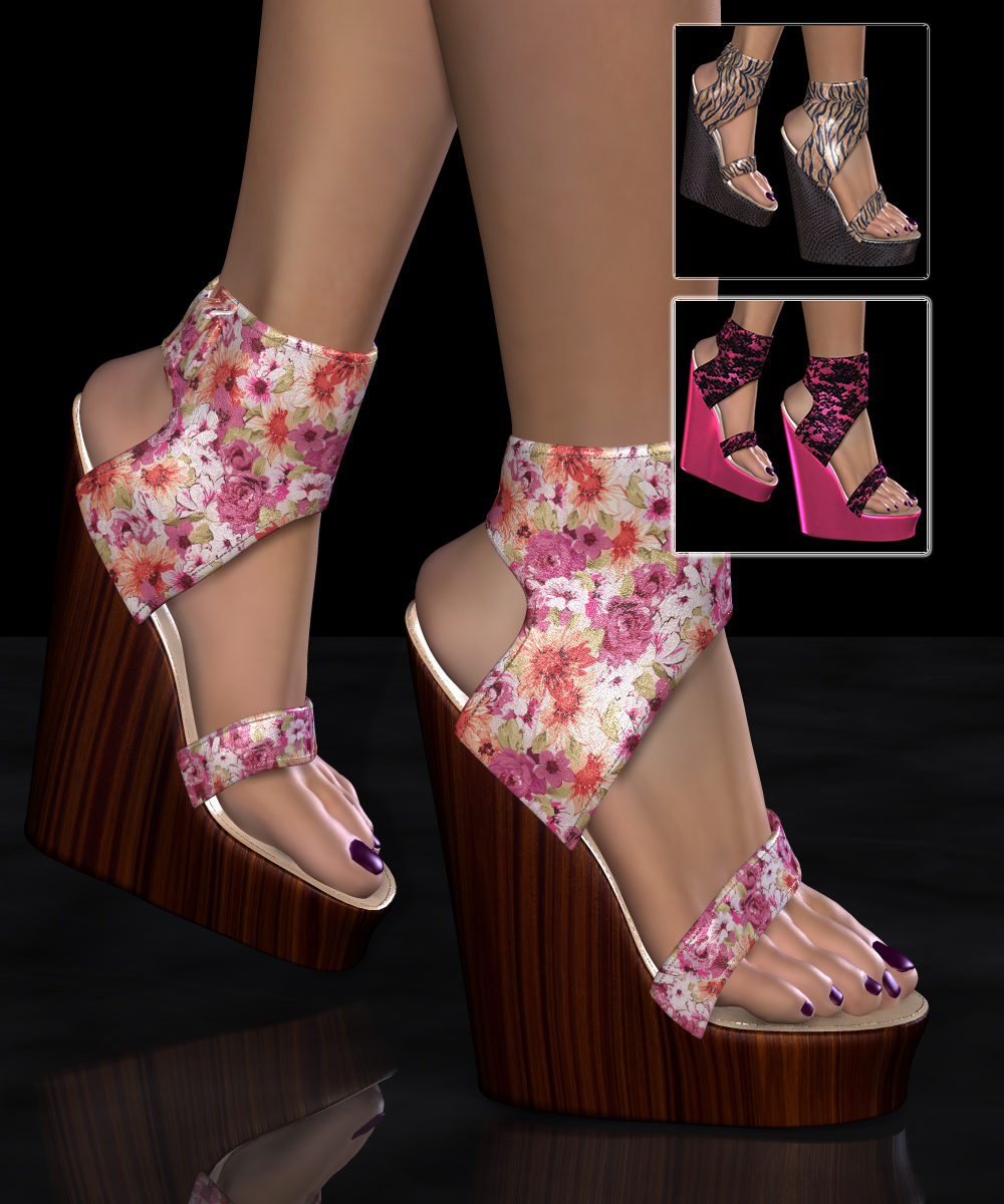 COSMOPOLITAN - S1M Scarlet: Footwear - Ankle Cuff Platform Wedge by N/A