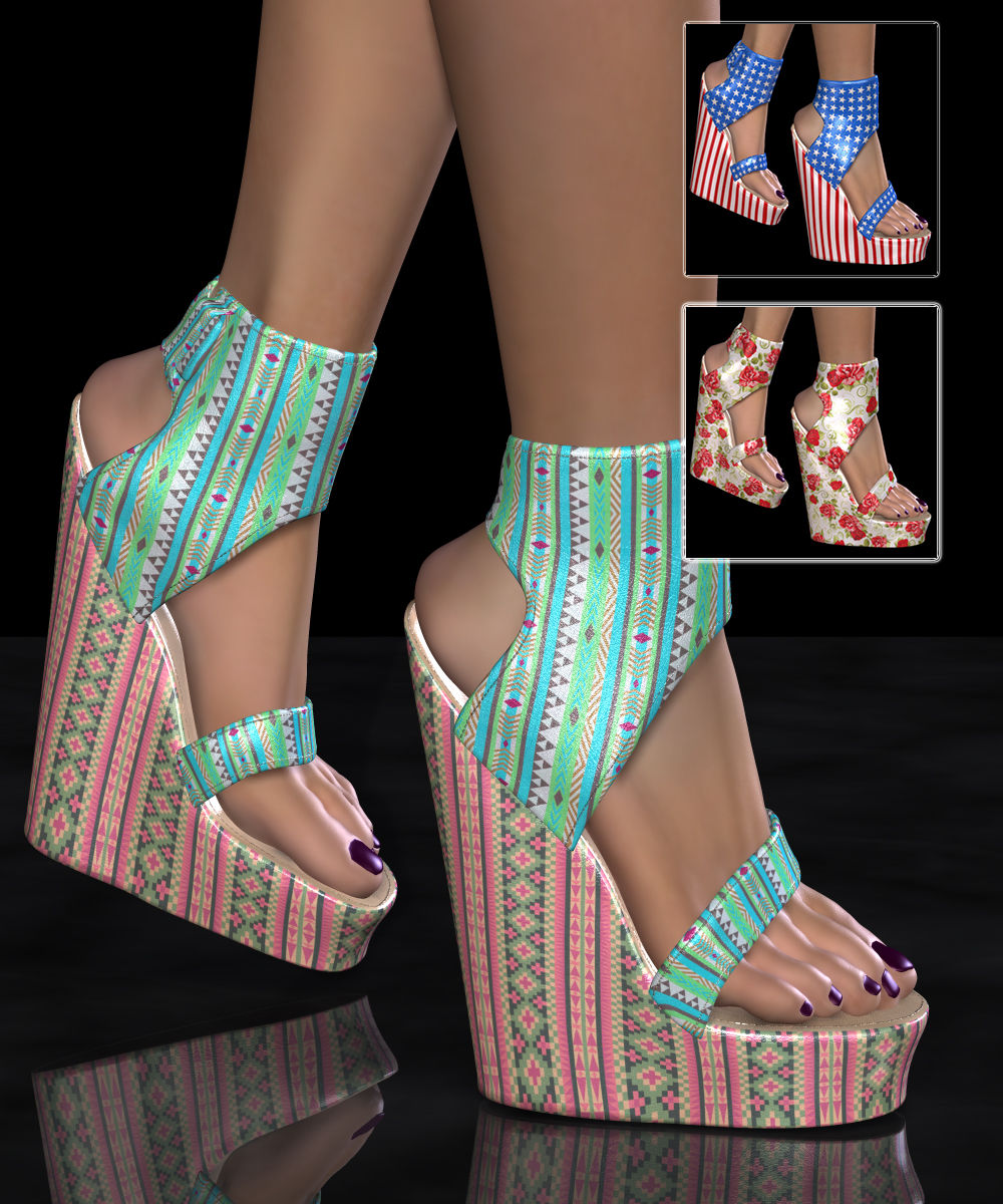 COSMOPOLITAN - S1M Scarlet: Footwear - Ankle Cuff Platform Wedge by N/A