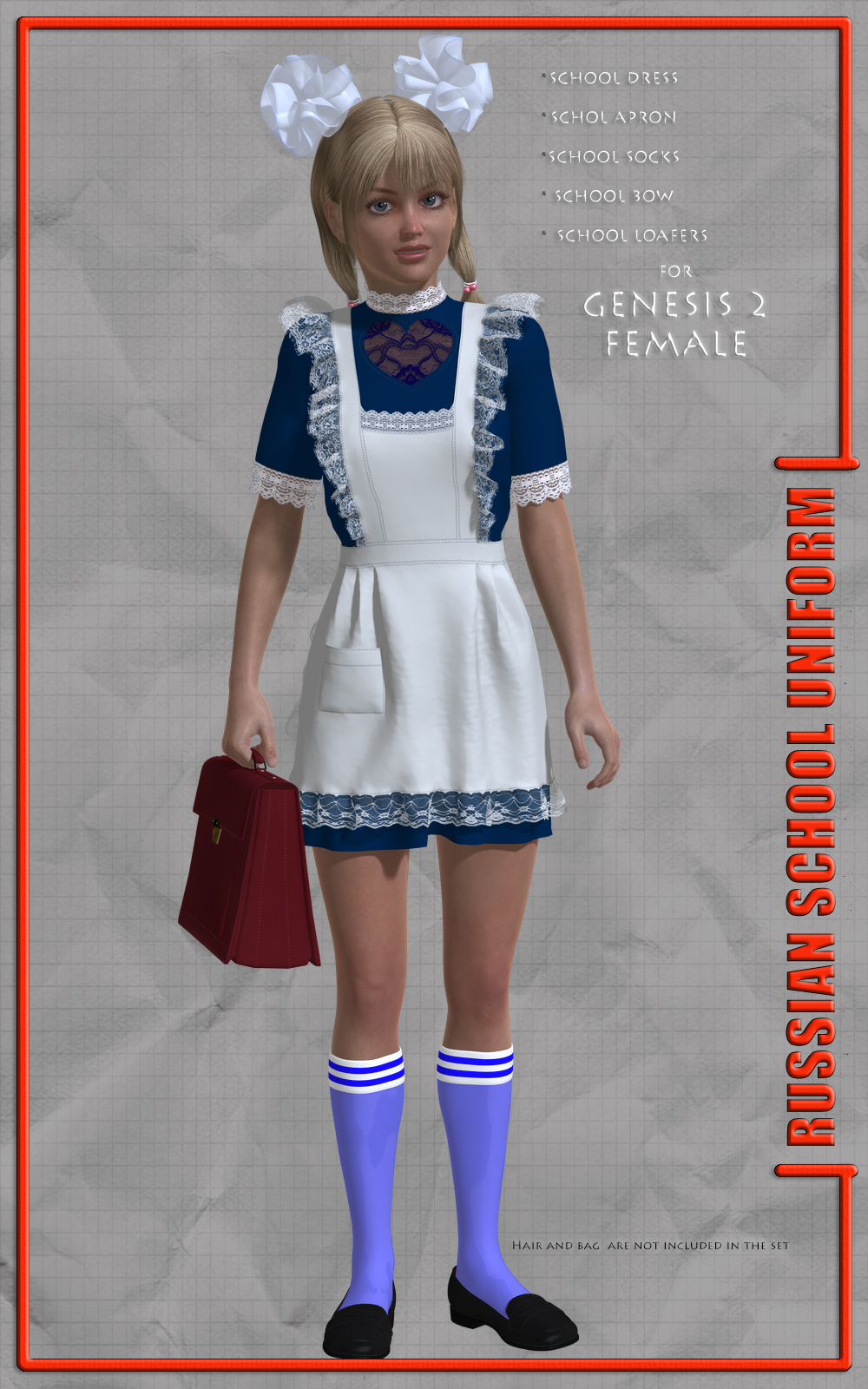 Russian School Uniform for DAZ Genesis 2 Female by N/A