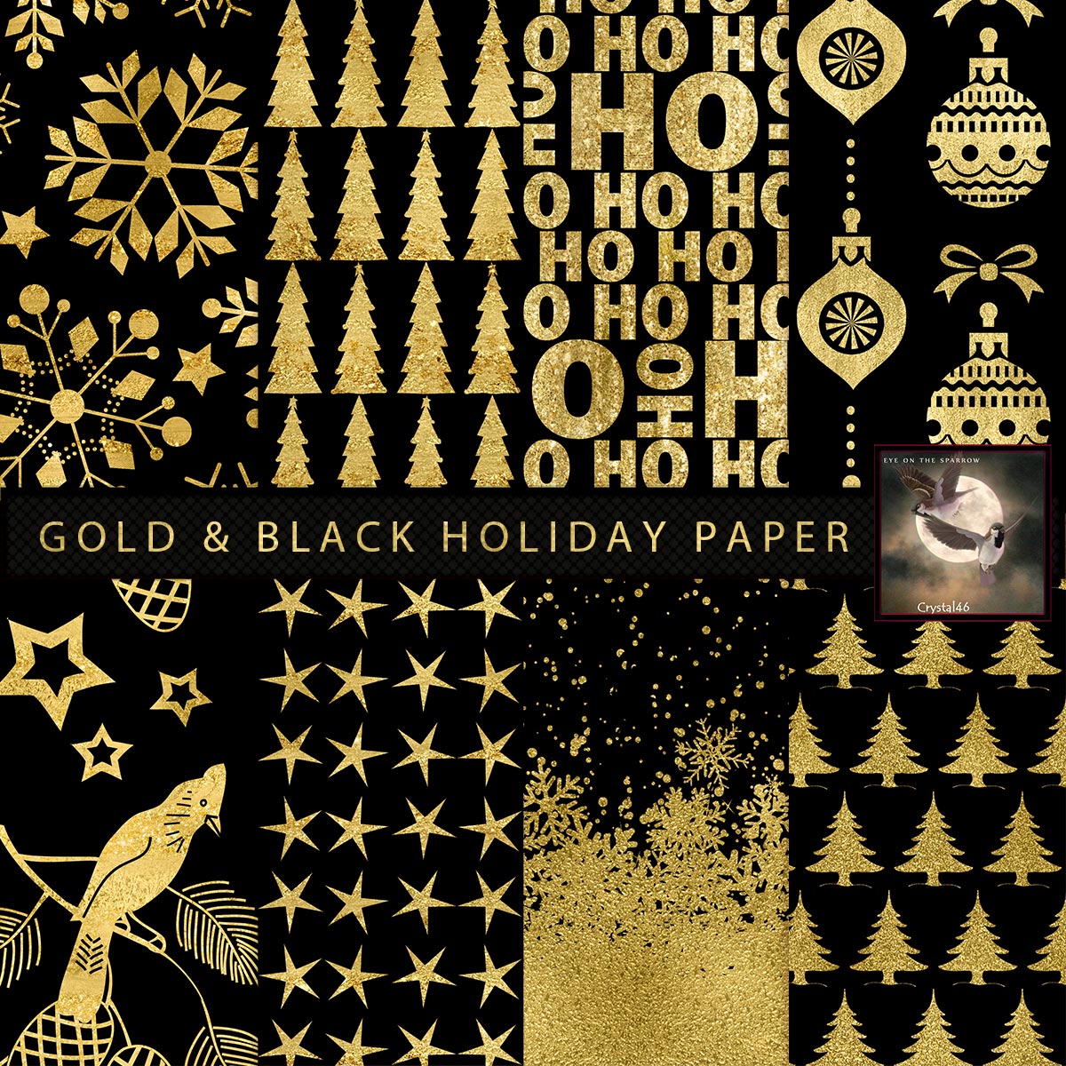 Black & Gold Holiday Paper by N/A