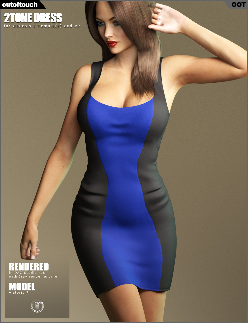 2Tone Dress for Genesis 3 Female(s) by N/A