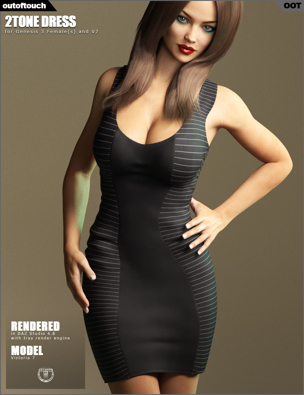 2Tone Dress for Genesis 3 Female(s) by N/A