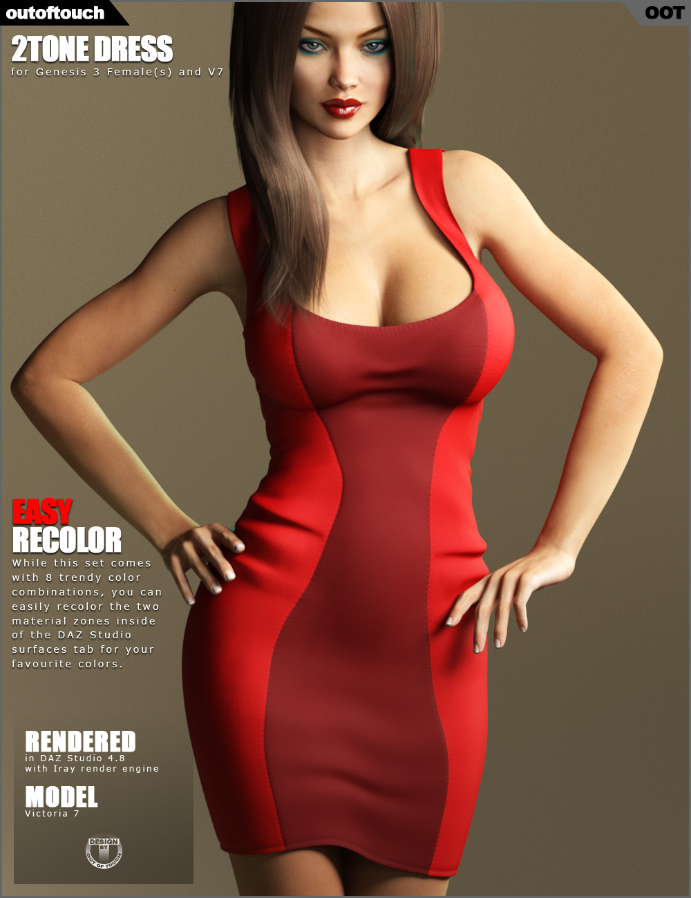 2Tone Dress for Genesis 3 Female(s) by N/A