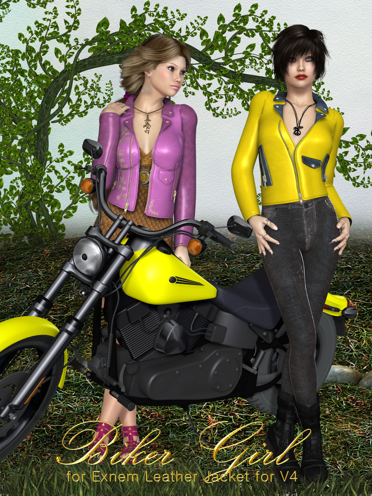 DA-BikerGirl for Exnem Leather Jacket by N/A