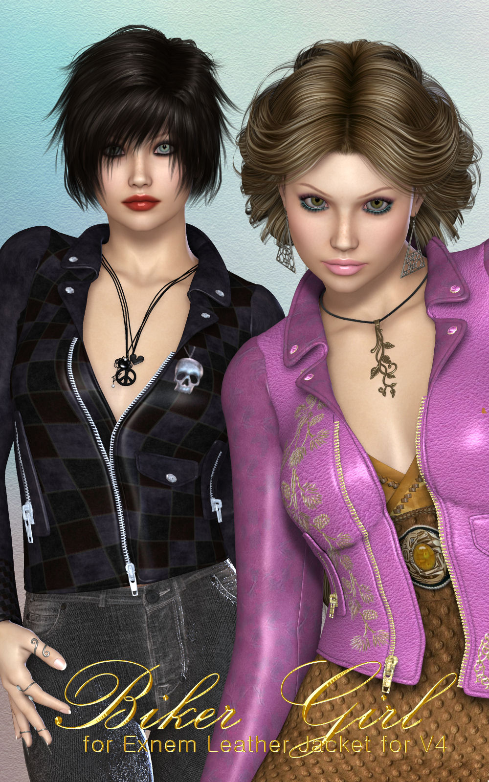 DA-BikerGirl for Exnem Leather Jacket by N/A